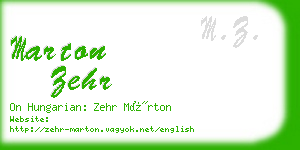 marton zehr business card